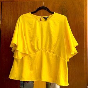 Silky Yellow Flutter Sleeve Top